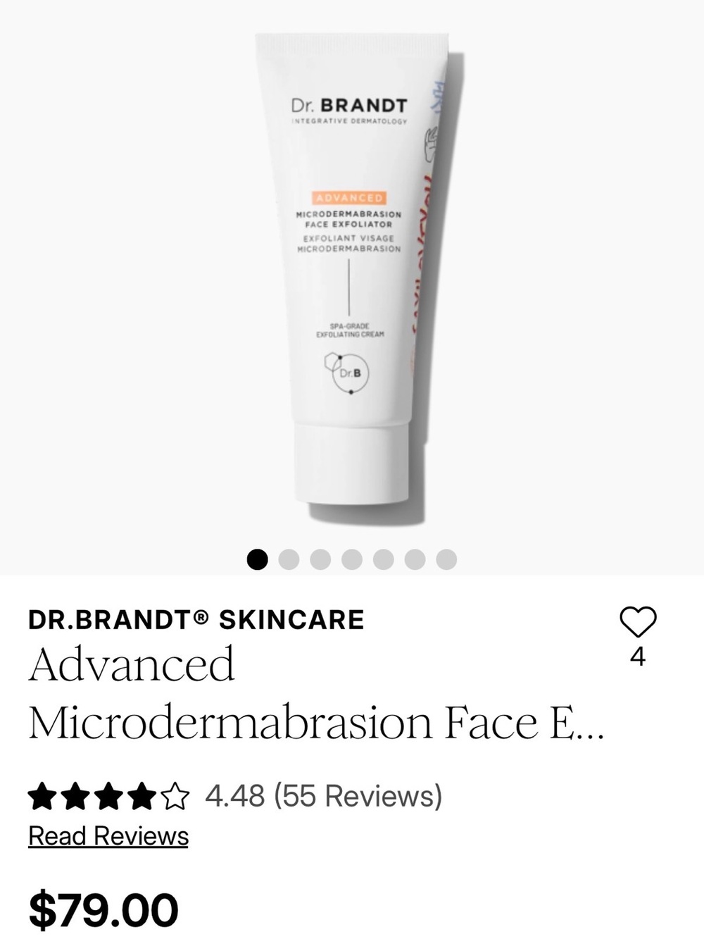 NEW Dr. Brandt Advanced Microdermabrasion Face Exfoliator - White